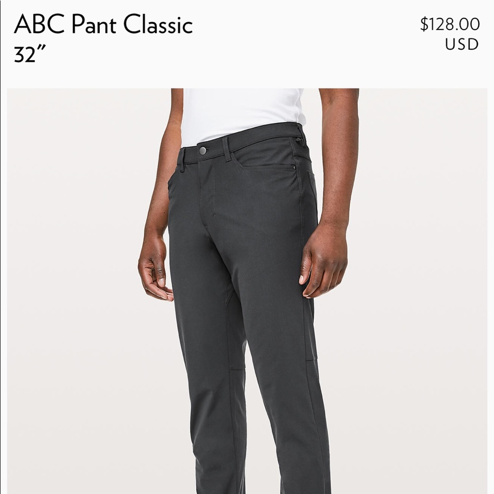 Men’s lululemon abc pants in size 32” in grey